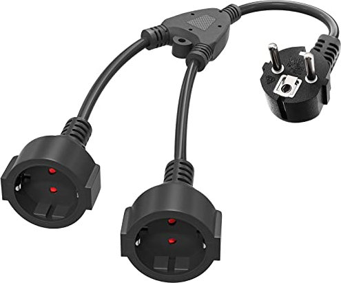 Steckdosenadapter mit 3 USB, 3 Fach Steckdosen mit 1,5M Kabel, Überspannungsschutz, Wandmontage - für Zuhause, Büro