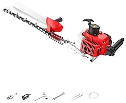 Cortasetos eléctrico Telescópico Poste Extensible 75cm Cortasetos Cortasetos Gasolina Ramas Cizalla Cuchilla SK5 (Nueva actualización [Corta Ramas de 3 cm de Grosor]) (Poste único + cizalla Ramas de