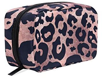 Rose Gold Leopard Trousse de Maquillage Organisateur Portable Trousse de Maquillage pour Trousse de Maquillage de Voyage, Cadeaux, Trousse de Toilette à Usage Quotidien pour Filles Femmes