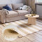 MY-RUG Chindi Fleckerlteppich 140 x 200 cm - Beige Weiß gestreift, handgewebt, recycelte Baumwolle als Flickenteppich und Wendeteppich, moderner Kelim Teppich Aarav