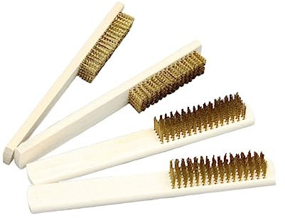 Mikinona 4pièces Brosse De Nettoyage avec Poignée Bois Et Fils De Cuivre Outils Pratiques pour Cuisine Et Maison Élimination Rouille Et Nettoyage Profond
