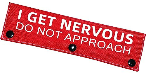 Advivio I Get Nervous Do Not Approach, Red Funny Dog Leash Sleeve, Shy Rescue Leash Wrap - 8.7 inches