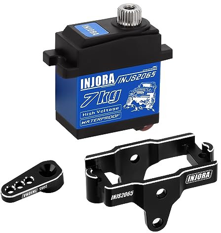 INJORA 7KG Servo INJS2065 avec Monture et Servo Horn pour TRX4M TRX4MT 1/18 RC Crawler Upgrade, Étanchéité à Couple Elevé