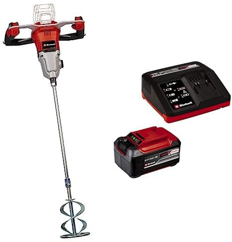 Einhell Professional Miscelatore a batteria TP-MX 18-2 Li BL Solo Power X-Change + Einhell Starter Kit 5,2 Ah con batteria e caricabatterie Power X-Boost, Li-Ion, 18 V, Tempo di ricarica 80 minuti