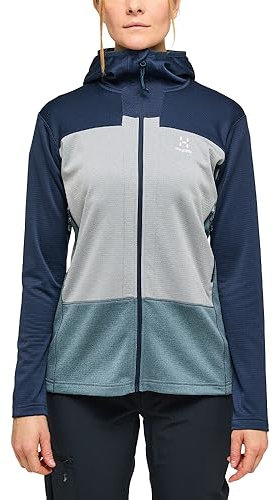 Haglöfs Damen ROC Flash Mid Hoodie Jacke, tarn Blue-Concrete, L