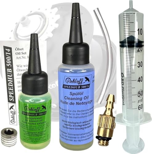 F26 Service Wartungs Kit für Rohloff Oil of Speedhub 500/14 Fahrrad Getriebenabe + Anschlussschlauch + Ablassschraube M6 + XL Spritze 60ml