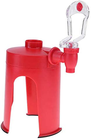 Soda Dispenser, Beverage Inverted Drinker Soda Fountain Machine Fizzy Soft Soda Dispenser for All Bottle Drinks (red)