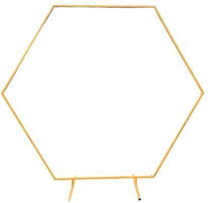 Trimming Shop Hexagon Arch Stand 6.5ft Party Background Decoration Gold Metal Arch Backdrop Stand Garden Arbors for Wedding Reception Valentines Baby Shower Engagement Birthday Decor