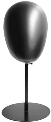 Perfeclan 49 Cm Testa Di Manichino, Supporto per Parrucca, Porta per Parrucca E Cappello, Modello Comestico Display per Supporto per Cappello per Cuffie, nero