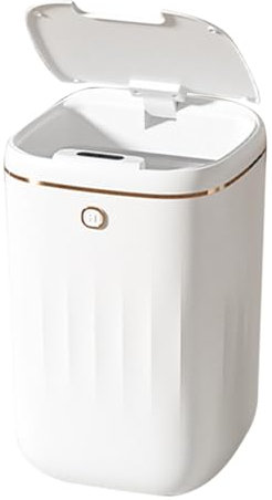 Poubelle Automatique de 20 Litres avec Capteur de Mouvement, CorbeilleContact pour Cuisine, Salle de Bain, Chambre à Coucher, 9,8 X 12,6 X 9,8 (WHITE)