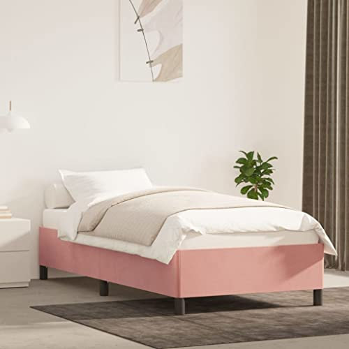 Aggiorna Giroletto Rosa 90x200 cm in Velluto Rete Singola Vestiletto Matrimoniale Contenitore Coprirete Divano Letto Angolare Letti a Soppalco una Piazza e Mezza Bed Frame
