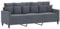 vidaXL Sofa 3-Sitzer, Loungesofa Couch mit Armlehnen Rückenkissen, Wohnzimmersofa Designsofa Metallgestell, Sitzmöbel Dreisitzer, Dunkelgrau Samt