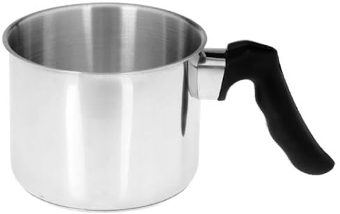 MIKONI Milchtopf 1L 1.5L 2L aus Edelstahl Induktion dicker Boden Milchkanne groß, silber, tolle Qualität Milchkocher 3-Kapazitäten (1.5 Liter (Ø 14 cm))