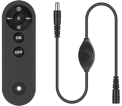 RYE Infrarot-Fernbedienung, Dimm-Controller, einstellbare Helligkeit/Timed Off, mit Memory-Funktion, geeignet für DC12V oder 24V Cob LED-Lichtleiste