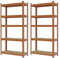 Brigros - Set Scaffali In Metallo 150x75x30cm Portata Totale 875 Kg, 5 Ripiani MDF, Carico Per Ripiano 175 Kg Scaffale Salvaspazio Per Garage, Officina, Cantina, Magazzino (Mattone)