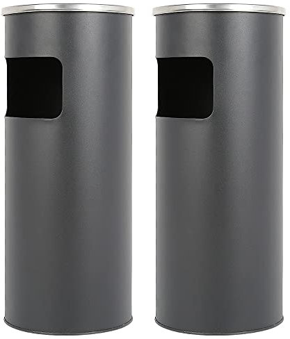 Dejaoo Poubelle en Acier Inoxydable 30 L, Bac à Ordures de Cuisine, Cendrier sur Pied Extérieur avec Seau Intérieur pour Hôtel, Jardin, Supermarché