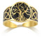 Dreamtimes Baum des Lebens Ring für Männer Frauen einstellbar Vintage Ring Edelstahl Ring Yggdrasil Welt Baum des Lebens Ringe Viking keltischen Knoten Ring Amulett religiösen Schmuck (Schwarz-Gold)