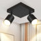 ZMH Deckenleuchte 2 flammig Deckenstrahler Schwarz - Deckenlampe eckig Deckenspots Flur GU10 Modern Flurlampe Decke 350° Schwenkbar Wandstrahler aus Metall für Wohnzimmer Küche - Ohne Leuchtmittel