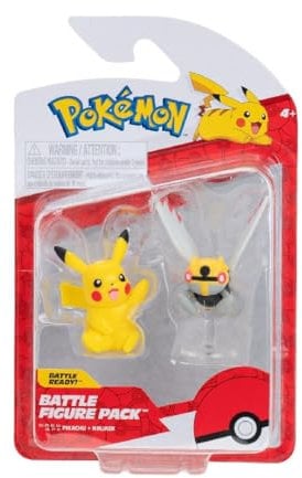 Pokémon PKW3576 – Juego de Figuras de Batalla Ninjask & Pikachu, Figuras Oficiales detalladas de 5 cm
