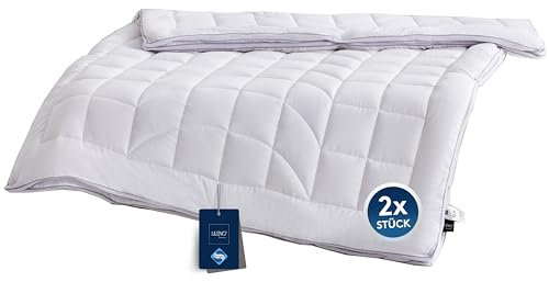 LILENO HOME Premium 4-Jahreszeiten Bettdecke 200x200 cm [2er Set] mit CoolComfort Klimanetz - Bettdecke 200x200 cm bestehend aus 2 Bettdecken - als Sommer u. Winter Decke - Kochfest bis 95°C