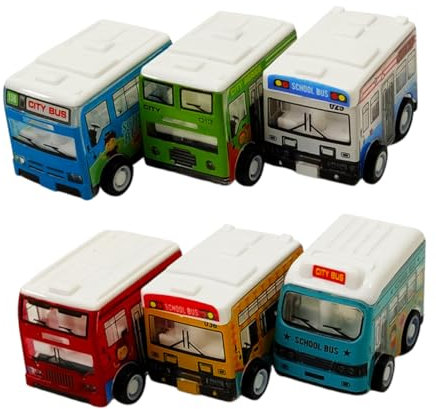 Vaguelly 6st Babyzubehör Lernspielzeug Autospielzeug Mini-schulbus Pädagogisches Spielzeug Früherziehungsspielzeug Spielzeug Zur Kognitiven Entwicklung