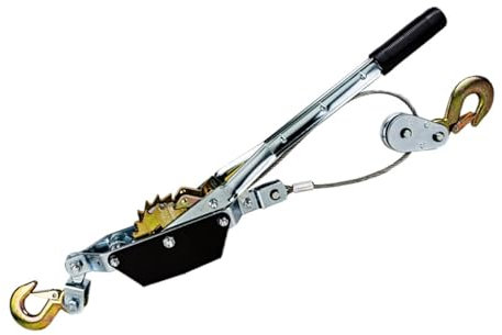 Treuil à corde de traction manuel Treuil à cliquet for extracteur de câble manuel de 2 tonnes, tendeur de câble for extracteur électrique, 2 crochets pour usage domestique et agricole