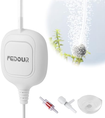 FEDOUR Mini Pompe à Air pour Aquarium, Nano Aérateur D'Aquarium Ultra Silencieux, Bulleur D'Aquarium pour Aquarium Betta Jusqu'à 35L, Bocal à Poissons