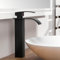 Robinet de Lavabo Haut Auralum, Mitigeur de Salle de Bain Noir pour Vasque à Poser, Bec Haut de 200mm, Design Moderne et Élégant
