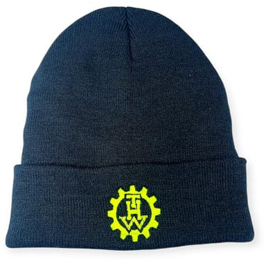 THW Mütze mit gesticktem Logo, Marineblau, neongelbe Bestickung
