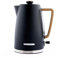Hamilton Beach Electric Kettle, Scandi 1.7L, Boil Dry Protection, Auto Shut Off, Water Level Window, Stay Cool Handle, Ergonomic Grip, Matte Black with Wood Effect - HBK01MB