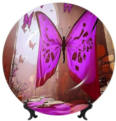 Rosafarbener Lotus Queen Deko-Teller aus Knochenporzellan, luxuriöse Heimdekoration, Vintage-Stil, moderne Ästhetik, einzigartige Muster, ideal für Sammler, 15,2 cm
