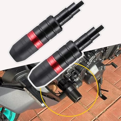ZIRTUS 2 Stück Motorrad Auspuffschieber für Husqvarna 701 Enduro 701 Supermoto, Sturzpads Motorrad Auspuff Rahmengleiter, Motorrad Fallende Schutz, Rahmengleiter Anti Crash Kappen, B Red
