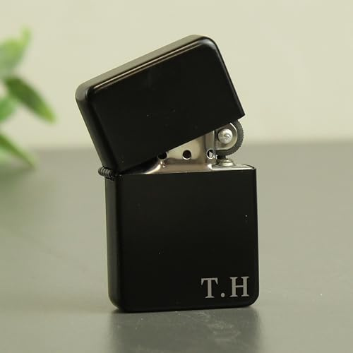 Personalised Initials Black Petrol Lighter