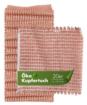 Haushalt und Genuss Kupfertuch Set Kratzfrei für Edelstahl Ceranfeld Glas & Grillrost Kupferlappen 15x15 cm rostet Nicht langlebig & umweltfreundlich (20)