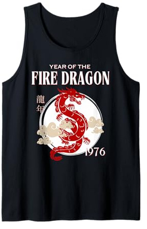 1976 Jahr des Drachen, Geburtstag 1976, Chinesischer Feuerdrache Tank Top