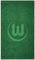 VfL Wolfsburg Duschtuch - Logo - grün Strandtuch 70 x 140 cm - Plus Lesezeichen Wir lieben Fußball