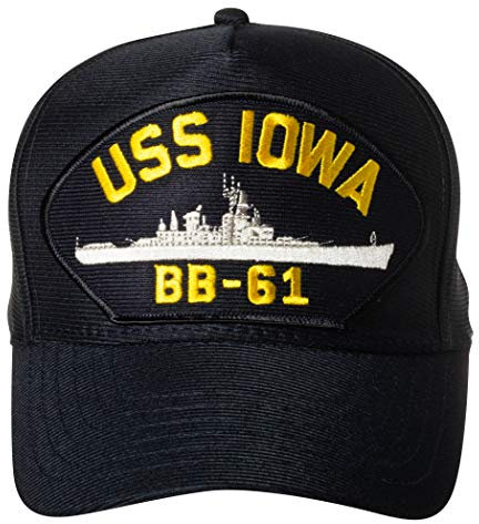 Artisan Owl Navy USS Iowa BB-61 Battleship Emblem Baseball Cap - Verstellbare Baseballmütze (Marineblau), Marineblau, Einheitsgröße