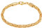 Kuzzoi Buddha Silber-Armband Königskette für Herren, handgefertigter Armschmuck aus massiven 925 Sterling Silber vergoldet, Herren-Armband golden mit Karabiner, 4 mm breit, 19 g schwer, Länge 19 cm