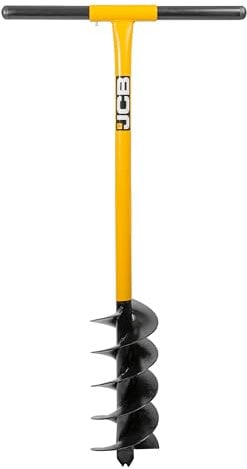 JCB - Tarière professionnelle pour poteaux de clôture – Outils professionnels de chantier et de jardinage – pour trous de poteaux de clôture, clôtures de jardin, amélioration de la maison, garantie à