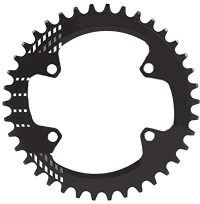 EVTSCAN Plato de Bicicleta, Plato BCD de 96 MM, Anillo de Cadena Simple Ovalado Redondo Ancho Estrecho para Bicicleta MTB para Shimano M6000 M7000 M8000(38T-Negro)