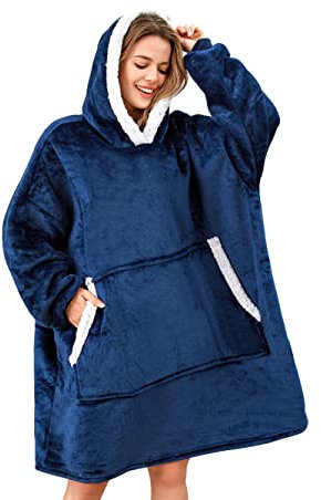Gentlewarm Hoodie Decke, superweiche, warme, tragbare Decke, bequemer Riesentaschen-Hoodie, übergroßer, weicher Plüsch-Decken-Hoodie für alle – Kinder, Männer, Frauen