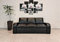 Quattro Meble Schwarzes Echtleder 3 er Sofa Oslo FS glänzendes Leder Glossy Black (Version ohne Schlaffunktion) Ledersofa Echt Leder Couch Farbauswahl ! (Breite 200 cm)