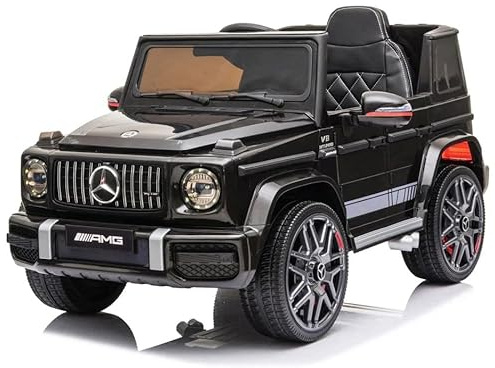 Coche eléctrico para niños con Asiento de Piel vehículo eléctrico Todoterreno 12 V con Mando a Distancia Full Optional (Negro)