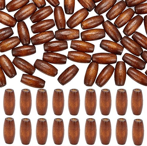 GORGECRAFT 500Stk Ovale Holzperlen Rustikale Bauernhaus-Naturholzperlen 15x7mm Lose Holzperlen 2.5mm Loch Makramee-Abstandsperlen Für DIY Perlenarbeiten Schmuckherstellung Weihnachts Kokosnuss Braun