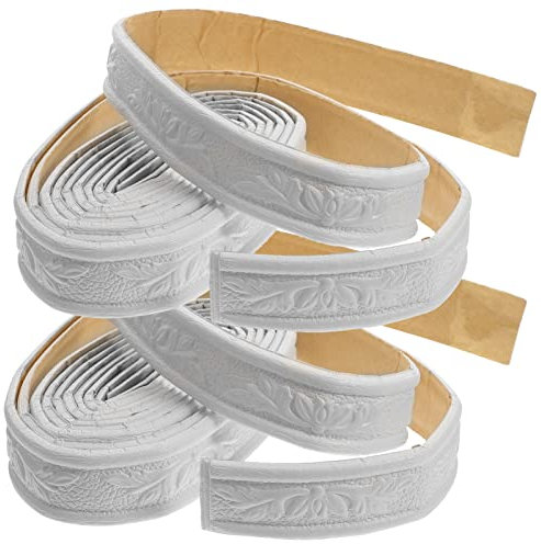 jojofuny Wallpaper Border - 2 Roll Peel and Stick Wall Molding Trim, Self Adhesive 3D Wall Edging Foam Baseboard Flexible Ceiling Moulding Trim