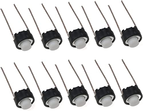 Mikroschalter Mikroschalter 50 Stück vertikaler runder Mikroschalter 6 * 6 * 5 mm DIP-2 2-poliger taktiler Druckschalter 2p Mini-Schlüsselschalter elektronischer Schalter