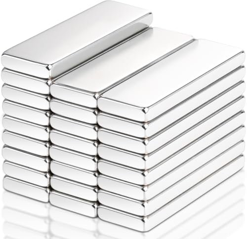 25 Stück Magnete Stark, 30x10x3mm Neodym Magnete Extra Stark, Magneten für Magnettafel, Starker Magnet Rechteckig für Küchenschrank, Whiteboard Magnet Magnetplatten mit Selbstklebender Rückseite