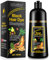 Schwarze Haarfarbe Shampoo, Haarspülung 3 in 1 Lang anhaltende Farbe Tief nährende Anti-Haarausfall-Behandlung, pflanzliche Formel für Männer und Frauen 500ml