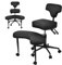 Meditationsstuhl,Bürostuhl mit Rollen für ADHS,Ergonomischer Stuhl mit gekreuzten Beinen,Criss Cross-Schreibtischstuhl mit Lordosenstütze und höhenverstellbar,Kniestuhl,hält 136 Kg-Schwarz