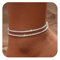 HARJJME Fußkettchen für Damen Silber 925 Gold Fussketten für Frauen Doppelte Herz Perlen Plättchen Twist Infinity Fußkette Verstellbare Layered Sommer Strand Fußschmuck Geschenk